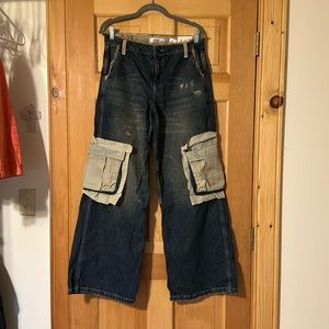 Urban Outfitters BDG Spliced-Pocket Cargo Jean blue denim ***NEW WITH TAGS